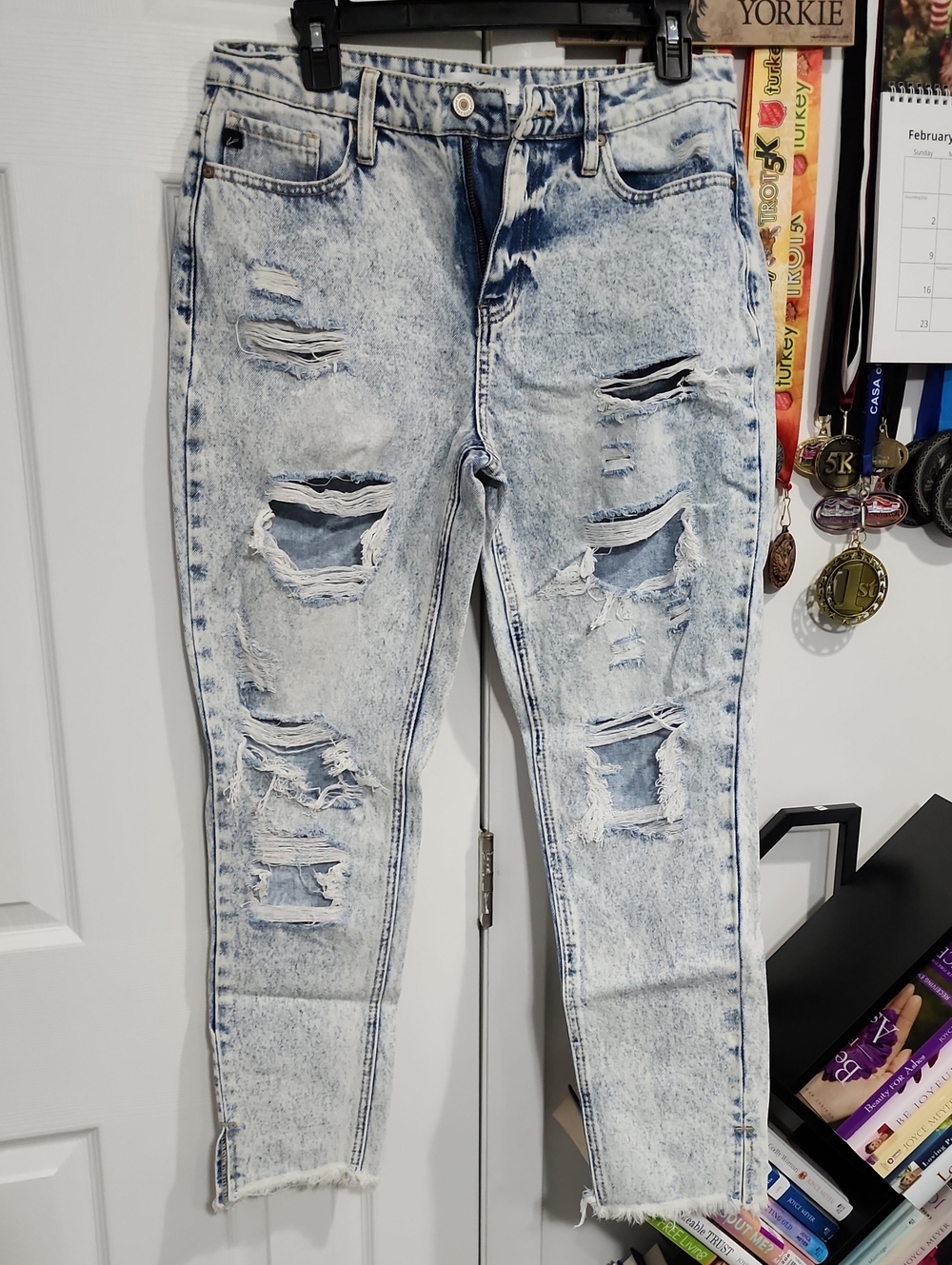 KanCan Light Blue Acid Wash Ripped Skinny Jeans